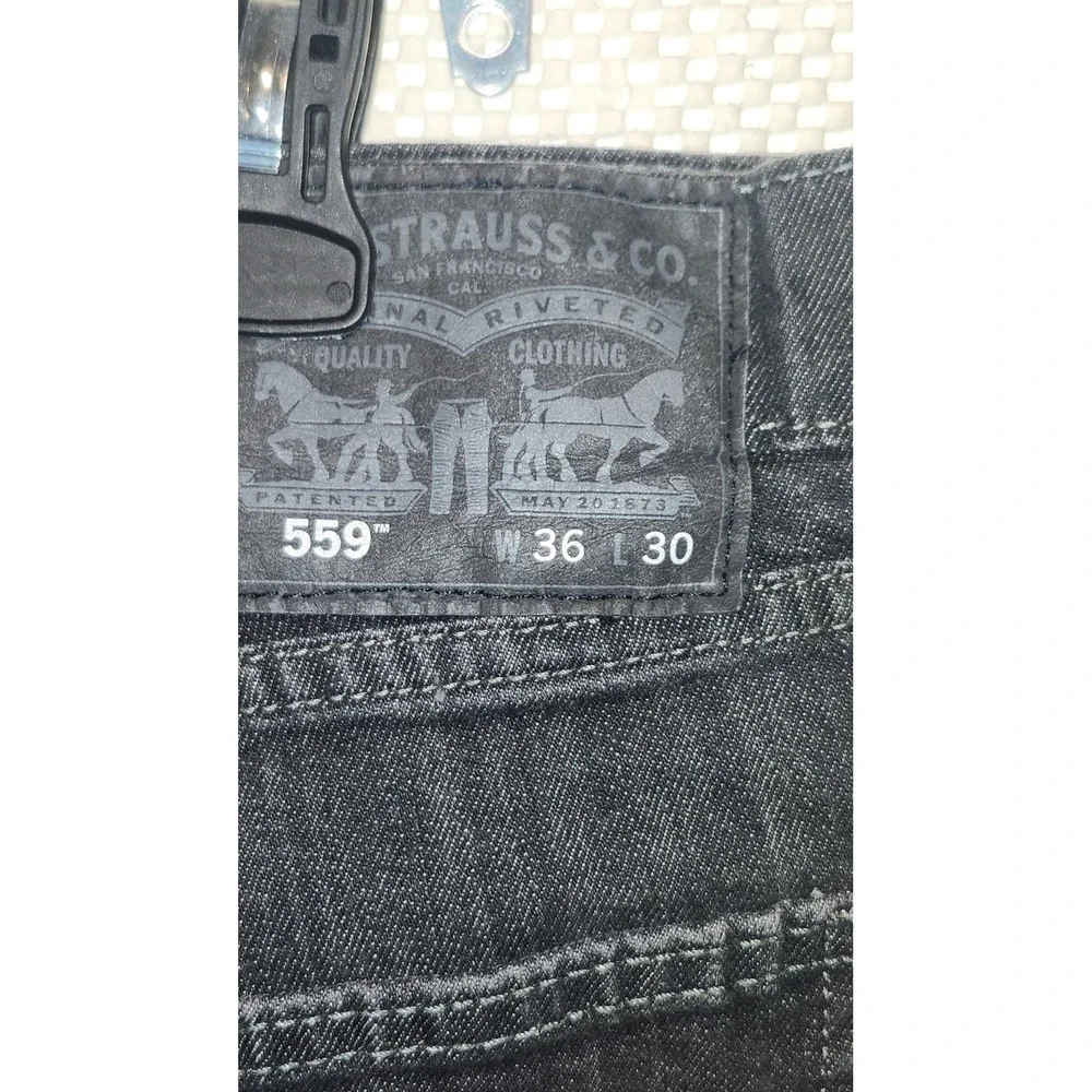 Levis 559 Relaxed Straight Jeans Mens 36x29 Dark Wash Denim Pants 00559-0343